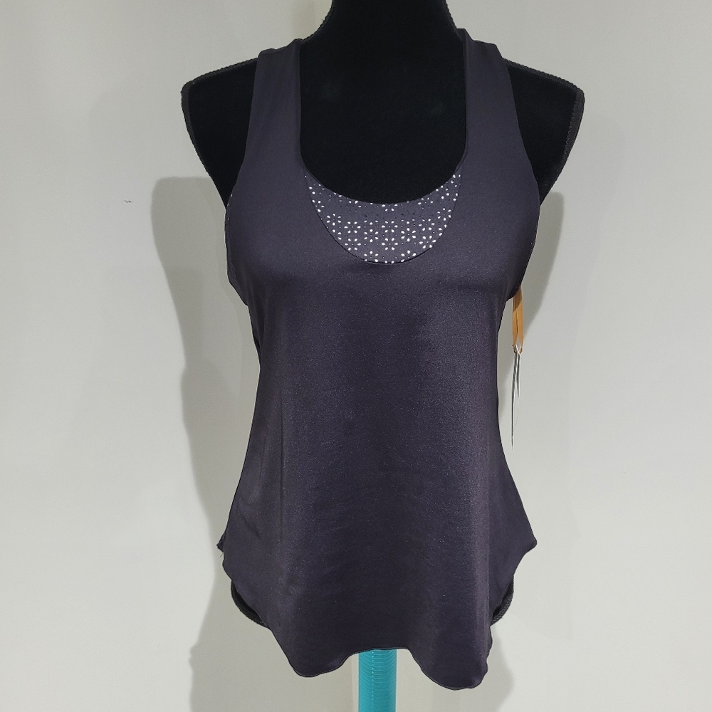 Denise Cromwell Womens Microfiber Racerback All Season Sport Top Large Black NEW